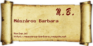 Mészáros Barbara névjegykártya