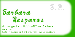 barbara meszaros business card